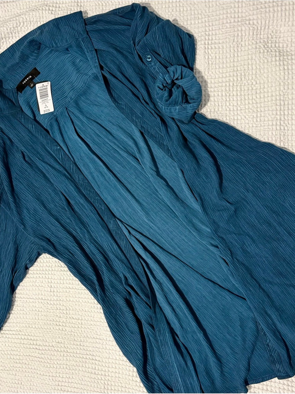 NWT torrid Blue Textured Open Cardigan